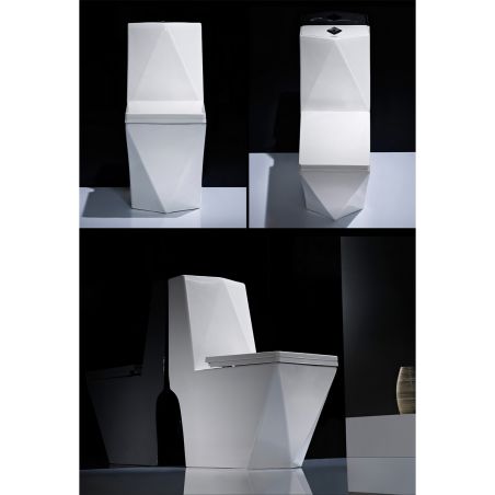 WC Enrico, SifonFlush, Weiß, 67x36 cm, Tank inklusive, Bodenmontage, Abdeckung mit Soft-Close inklusive