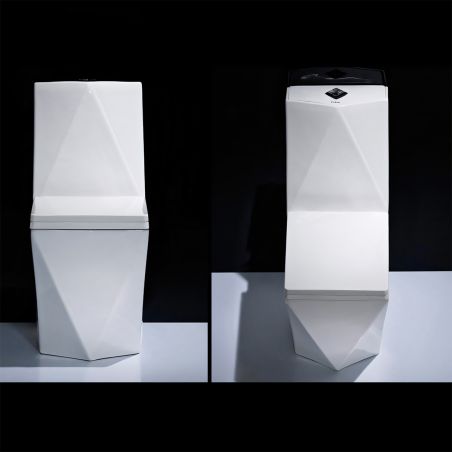 WC Enrico, SifonFlush, Weiß, 67x36 cm, Tank inklusive, Bodenmontage, Abdeckung mit Soft-Close inklusive