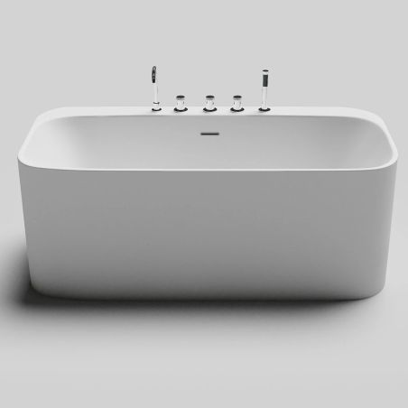 Badewannenarmatur, Chrom, Messing, 5 Löcher, Wannenmontage, Viva