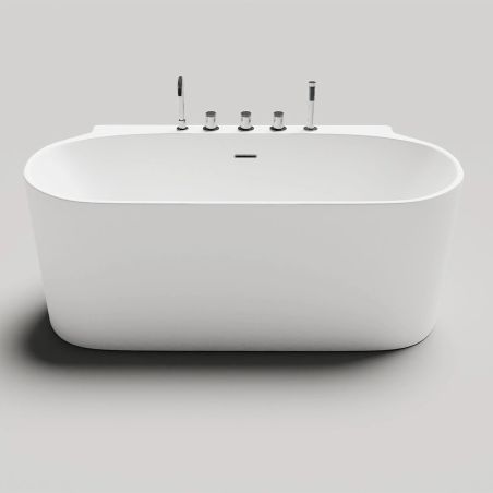 Badewannenarmatur, Chrom, Messing, 5 Löcher, Wannenmontage, Viva
