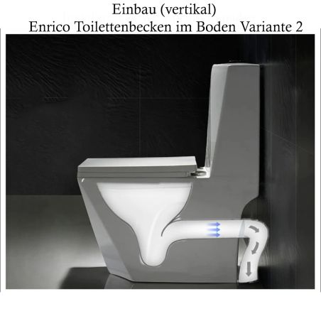 WC Enrico, SifonFlush, Weiß, 67x36 cm, Tank inklusive, Bodenmontage, Abdeckung mit Soft-Close inklusive