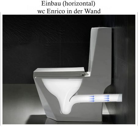 WC Enrico, SifonFlush, Weiß, 67x36 cm, Tank inklusive, Bodenmontage, Abdeckung mit Soft-Close inklusive