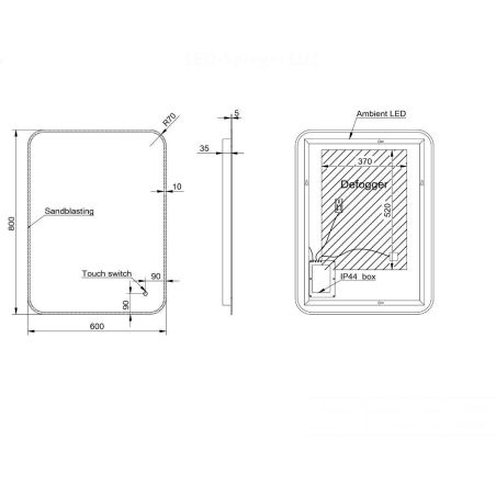 Badezimmerspiegel EGO – Louie, mit LED, Antibeschlag-Funktion und Touch-Schalter