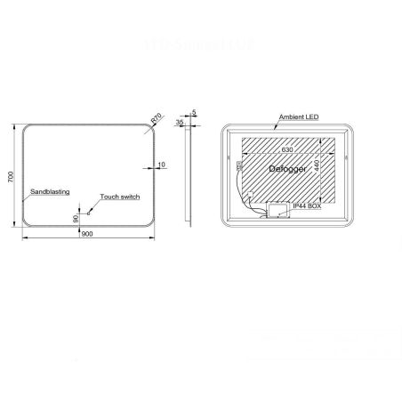 Badezimmerspiegel EGO – Louie, mit LED, Antibeschlag-Funktion und Touch-Schalter
