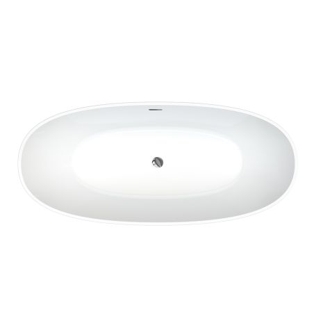 Badewanne aus Sanitäracryl, Glänzend Weiß Innen/Außen, 170x82 cm, thermische Isolierung, freistehend, Linea