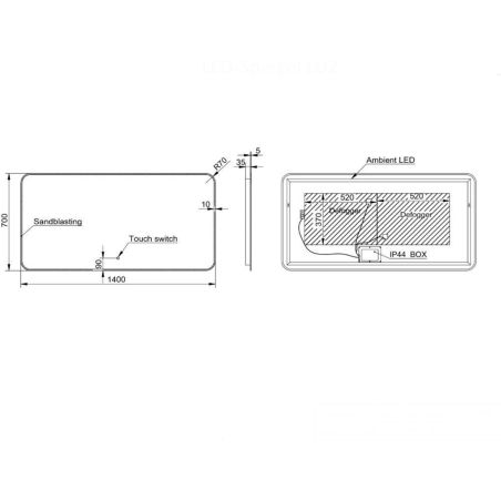 Badezimmerspiegel EGO – Louie, mit LED, Antibeschlag-Funktion und Touch-Schalter