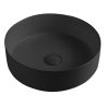 Waschbecken, Mattschwarz, Power Colour, Aufsatzmontage, Sanitärkeramik, Durchmesser 42 cm, Linea