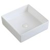Waschbecken, Mattweiß, Sanitärkeramik, ohne Hahnloch, 40x40 cm, Blanco