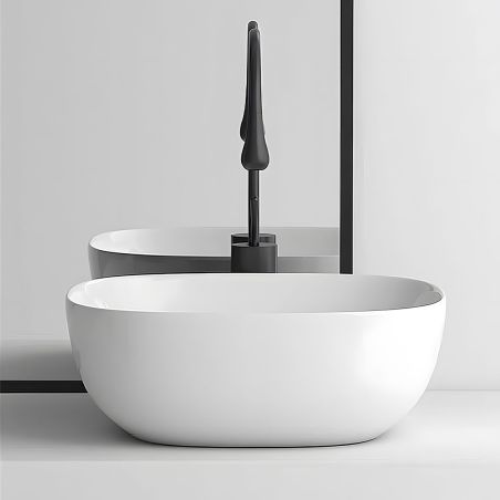 Waschbecken, Mattweiß, Sanitärkeramik, ohne Hahnloch, 40.5x40.5 cm, Viva