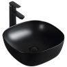 Waschbecken, Mattschwarz, Power Colour, Sanitärkeramik, ultra-dünnes Design, 40.5x40.5 cm, Viva