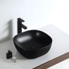 Waschbecken, Mattschwarz, Power Colour, Sanitärkeramik, ultra-dünnes Design, 40.5x40.5 cm, Viva