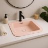 Waschbecken, Lachsrosa Matt, Power Colour, Halb-Einbaumontage, mit Hahnloch, Sanitärkeramik, 60x44 cm, Monza