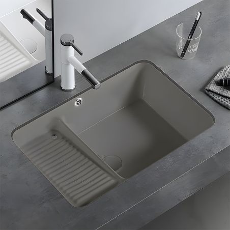 Waschbecken, Mattgrau, Power-Colour, Unterbau-Montage, Sanitärkeramik, 60x40, Lavio