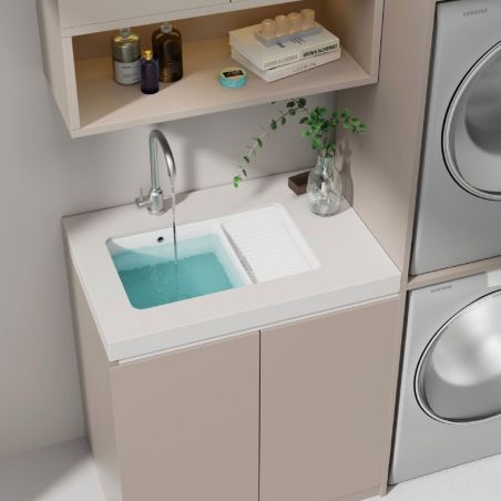 Waschbecken, Mattgrau, Power-Colour, Unterbau-Montage, Sanitärkeramik, 60x40, Lavio