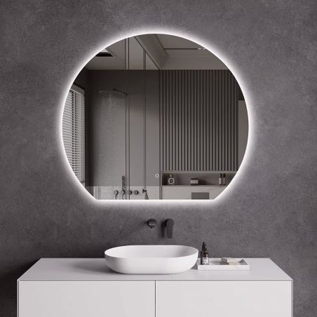 Smart LED-Spiegel, 5 mm, Anti-Beschlag, Touch-Taste, 3 Lichtfarben, Durchmesser: 80, 90, 100 cm, Orbis