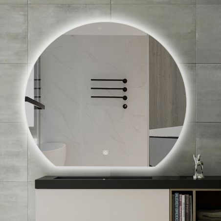 Smart LED-Spiegel, 5 mm, Anti-Beschlag, Touch-Taste, 3 Lichtfarben, Abmessungen: 80, 90, 100 cm, Orbis