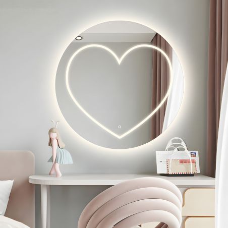 Smart-LED-Spiegel, 5 mm, Anti-Beschlag, Touch-Taste, 3 Lichtfarben, Durchmesser 80,90 cm, Cuore