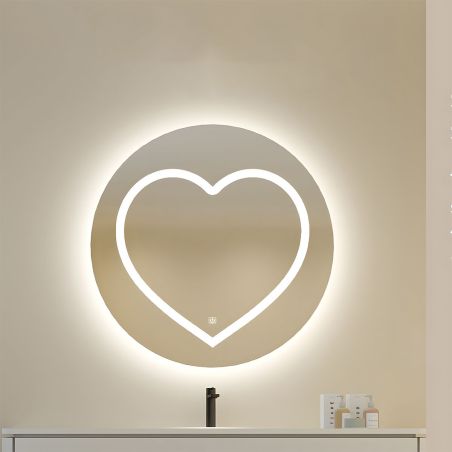 Smart-LED-Spiegel, 4 mm, Anti-Beschlag, Touch-Taste, 3 Lichtfarben, Durchmesser 80,90 cm, Cuore