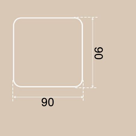 Smart-LED-Spiegel, 4 mm Glas, Anti-Beschlag, Touch-Taste, 3 Lichtfarben, Größe 90x90 cm, Nivo