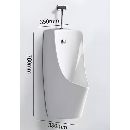 Urinal mit integriertem Sensor, Wand- oder Bodenablauf, 35x38x76 cm, Glänzend Weiß, Lavino