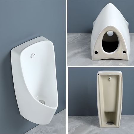 Urinal mit integriertem Sensor, Wand- oder Bodenablauf, 35x38x76 cm, Glänzend Weiß, Lavino
