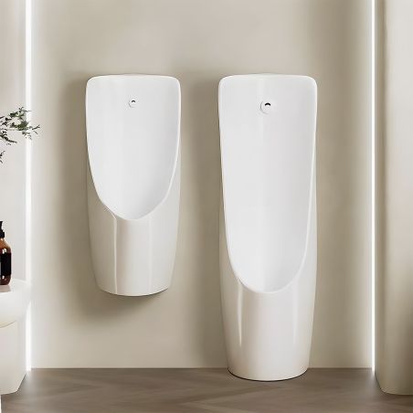 Urinal mit integriertem Sensor, Wand- oder Bodenablauf, 35x38x76 cm, Glänzend Weiß, Lavino