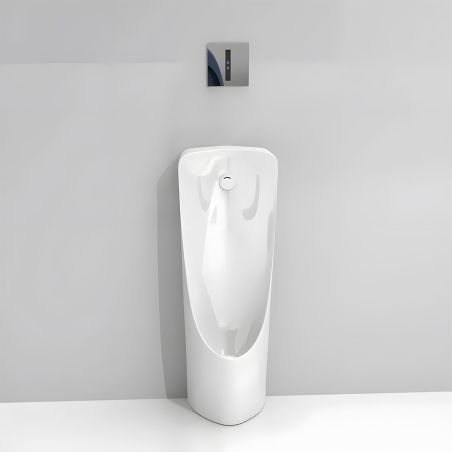 Urinal mit integriertem Sensor, Bodenablauf, 34x35.5x100 cm, Glänzend Weiß, Silento
