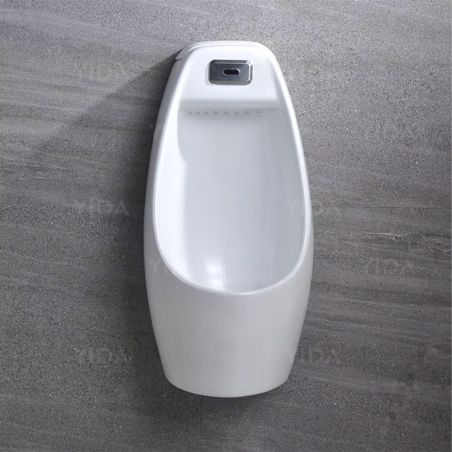 Urinal mit integriertem Sensor, Wand- oder Bodenablauf, 34x29x68 cm, Glänzend Weiß, Lucente
