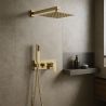 Duschsystem, Mattgold, 2 Funktionen, Messing, wandbündige Montage, Lucente