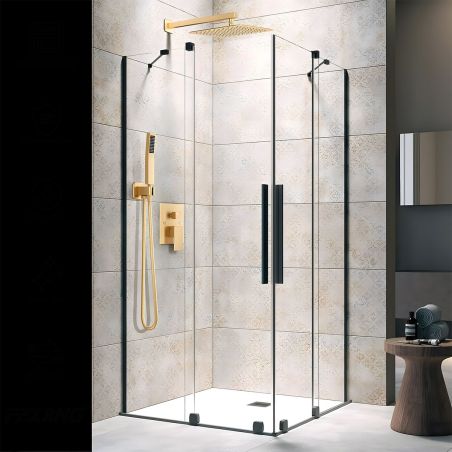 Duschsystem, Einbauarmatur, 2 Funktionen, Regendusche, Mattgold, Venice
