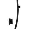 Waschbeckenarmatur, Wasserfall Design, Einhebelmischer, Mattschwarz, Messing, Wandmontage, Fluvia