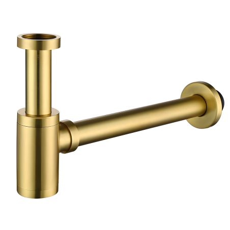 Siphon mit Ventil, Pop-up-System, Gold, mit oder ohne Überlauf, Silikondichtung, Zaro