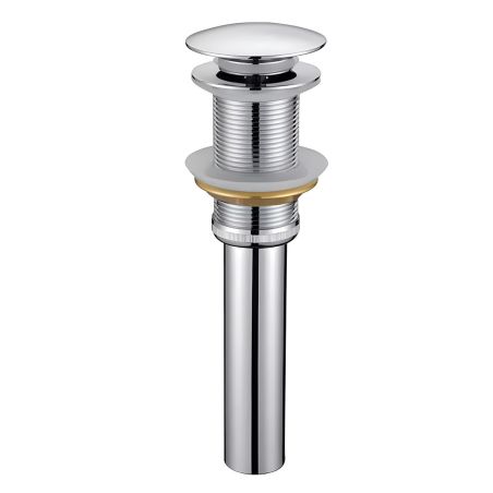 Siphon mit Ventil, Pop-up-System, Chrom, mit oder ohne Überlauf, Silikondichtung, Zaro