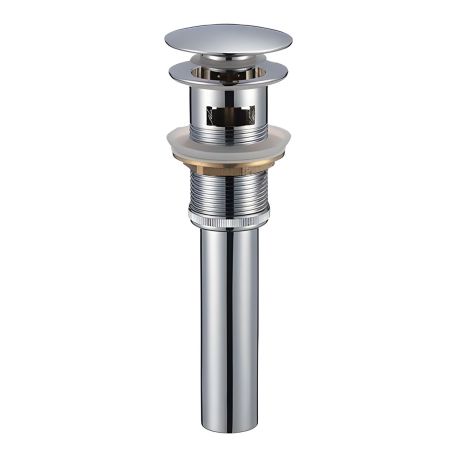 Siphon mit Ventil, Pop-up-System, Chrom, mit oder ohne Überlauf, Silikondichtung, Zaro