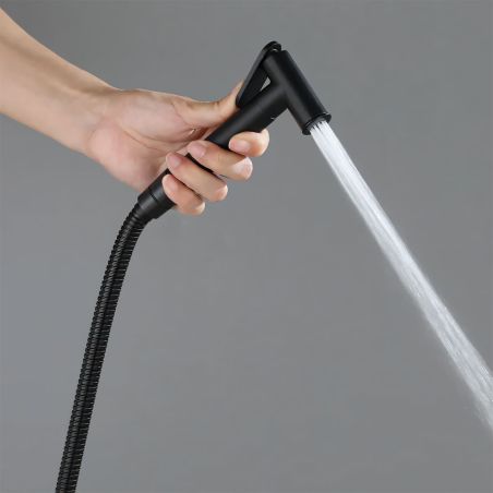 Hygienedusche, Mattschwarz, Wandmontage, Messing, Neo