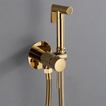 Hygienedusche, Warm- und Kaltwasser, Gold, Wandmontage, Messing, Neo
