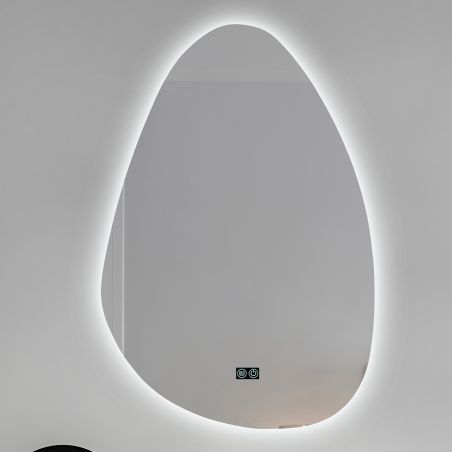 LED-Spiegel, Anti-Beschlag und Touch-Taste, 5mm Glas, 3 Lichtfarben, Einstellbare Helligkeit, Maße 60-75 x 80-100 cm, Gloria