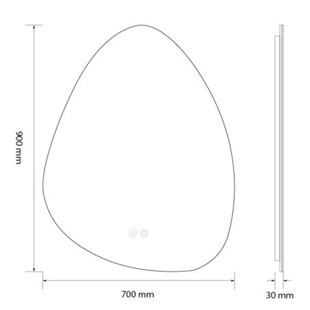 LED-Spiegel, Anti-Beschlag und Touch-Taste, 5mm Glas, 3 Lichtfarben, Einstellbare Helligkeit, Maße 60-75 x 80-100 cm, Gloria