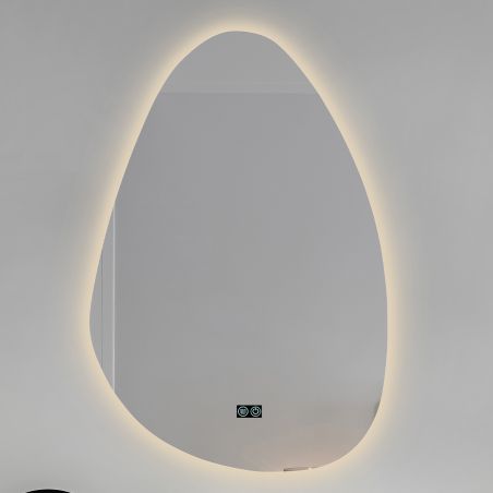 LED-Spiegel, Anti-Beschlag und Touch-Taste, 5mm Glas, 3 Lichtfarben, Einstellbare Helligkeit, Maße 60-75 x 80-100 cm, Gloria