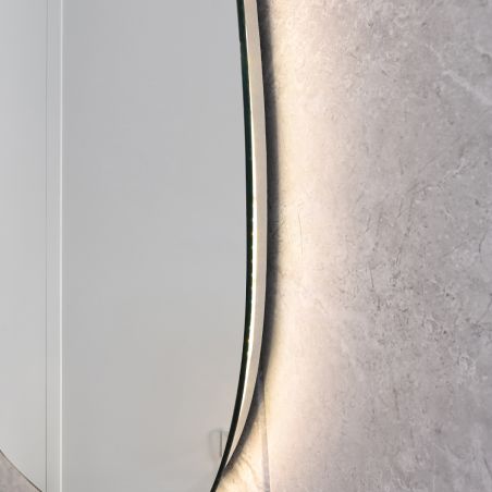 LED-Spiegel, Anti-Beschlag und Touch-Taste, 5mm Glas, 3 Lichtfarben, Einstellbare Helligkeit, Maße 60-75 x 80-100 cm, Gloria