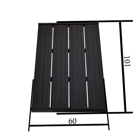 Bodenplattform aus PVC mit Stahlrahmen für Solardusche, Maße 101x60 cm, Schwarz, Aria