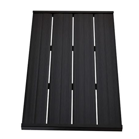 Bodenplattform aus PVC mit Stahlrahmen für Solardusche, Maße 101x60 cm, Schwarz, Aria