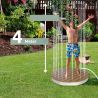 Mobiler Bodendusche für Garten & Camping, höhenverstellbar bis 4 m, WPC & Aluminium, Durchmesser 70 cm, Sole