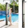 Solar-Dusche für Garten und Pool, 35 Liter Kapazität, Regenduschkopf 15 cm, Schwarz-Spiegel-Optik, Luce