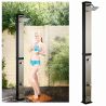 Solar-Dusche für Garten und Pool, 35 Liter Kapazität, Regenduschkopf 15 cm, Schwarz-Spiegel-Optik, Luce