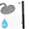 Solar-Dusche, 60 Liter, Fußdusche, Handbrause, Thermometer, Regenduschkopf, PVC+ABS, Grün-Schwarz, Alicante