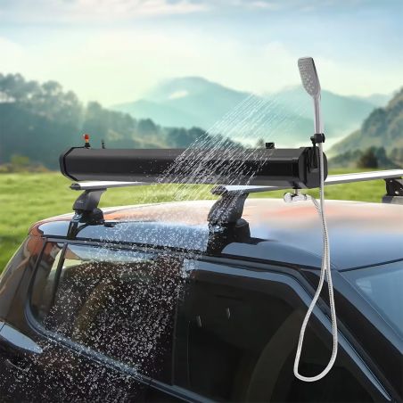 Solar-Dusche Auto, Camping, Tragbar, 30 Liter Kapazität, Handdusche und Offroad-Spritzpistole, Schwarz, Cordoba