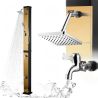 Solar-Dusche für Garten, 40 Liter, Fußdusche, Handbrause, Regenduschkopf 15 cm, Gold und Schwarz, Malaga