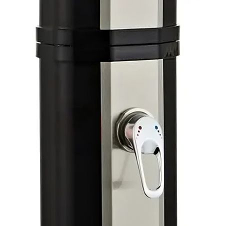 Solar-Dusche für Garten und Pool, 35 Liter, Fußdusche, Regenduschkopf, PVC+ABS, Schwarz, Matt Nickel, Cadiz