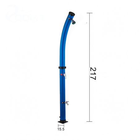Solar-Dusche für Garten und Pool, 20 Liter, Fußdusche, Regenduschkopf, PVC+ABS, Blau, Sevilia